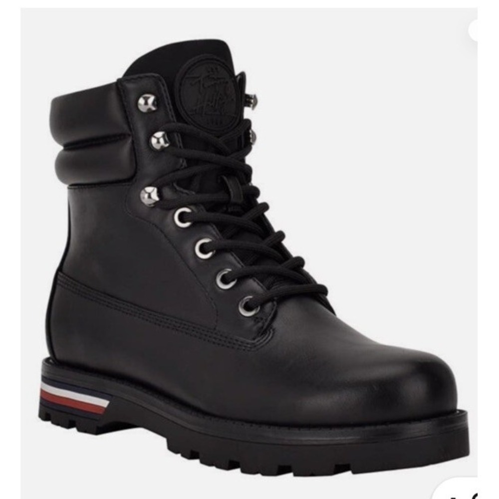 New Women's Tommy Hilfiger Size 6‎ Melise Combat Black Ankle Lace Booties Casual